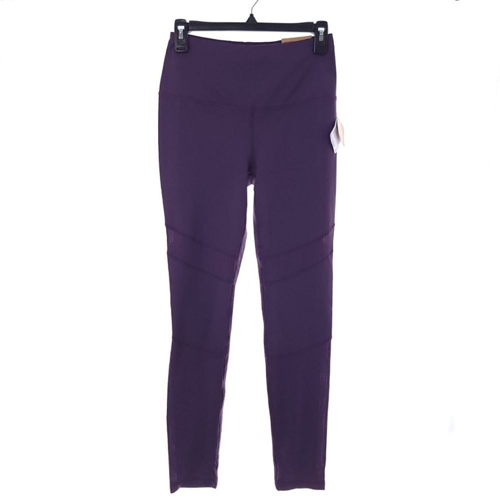 Reebok Womens Small Skinny High Rise Athletic Leggings Purple